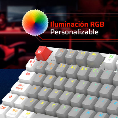 Teclado Balam Rush Level Pro Gk990 Led  Mecánico Red Blanco