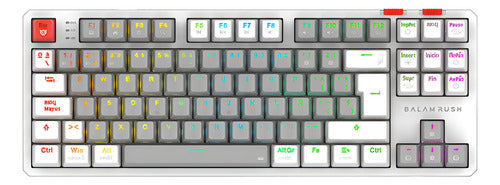 Teclado Balam Rush Level Pro Gk990 Led  Mecánico Red Blanco
