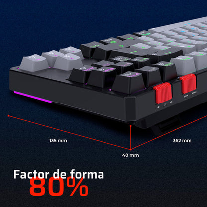 Teclado Balam Rush Level Pro Gk990 Led Rgb Tkl Mecánico Neg