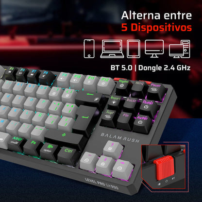 Teclado Balam Rush Level Pro Gk990 Led Rgb Tkl Mecánico Neg