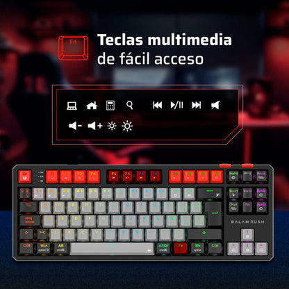 Teclado Balam Rush Level Pro Gk990 Led Rgb Tkl Mecánico Neg