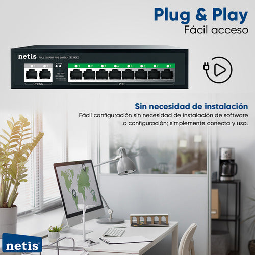 Netis Switch Poe P110gc 8 Puertos Poe+  2 Puertos /1000 Mbps