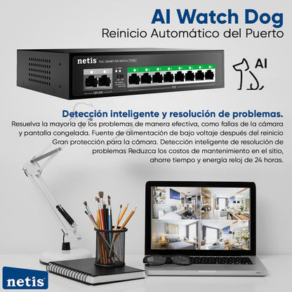 Netis Switch Poe P110gc 8 Puertos Poe+  2 Puertos /1000 Mbps