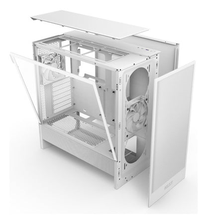 Gabinete Nzxt H5 Flow, Midi-tower 2  Instalados, Blanco