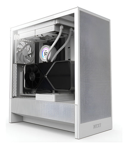 Gabinete Nzxt H5 Flow, Midi-tower 2  Instalados, Blanco