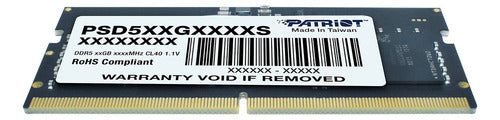 Memoria Ram Patriot Signature Line Ddr5 4800mhz 32gb So-dimm