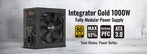 Fuente De Poder Aerocool Integrator 80 Plus Gold Atx 1000w Negro