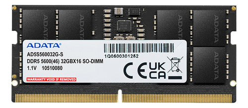 Memoria Ram Adata Ad5s560016g-s Ddr5, 5600mhz, 16gb, Cl46
