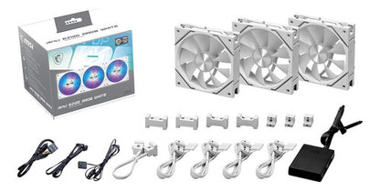 Ventilador Msi Mpg Ez120 Argb, 120mm, Blanco - 3 Piezas