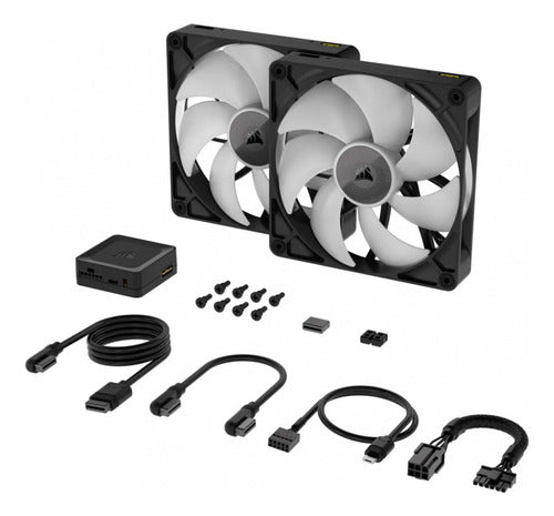 Ventilador Corsair Icue Link Rx140 Rgb, 140mm 2 Piezas Negro