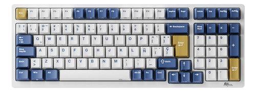 Teclado Mecánico Inalámbrico Español Rk Royal Kludge Rk98 Azul Klein Español Latinoamérica