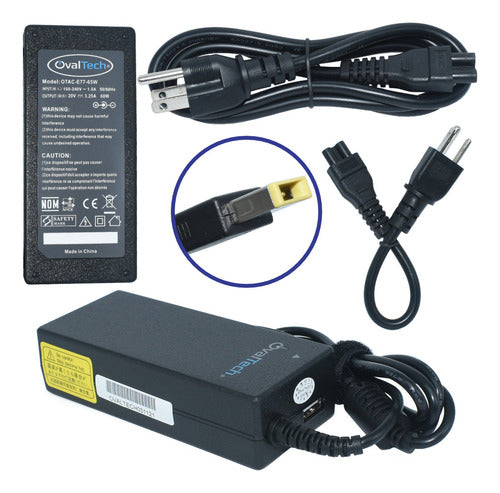 Cargador Ovaltech Compatible, 65w, 20v, Para Lenovo