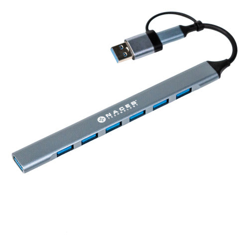 Hub 7 Puertos Naceb Usb-c/a A 7 Puertos 1*usb 3.0 / 6*usb2.0