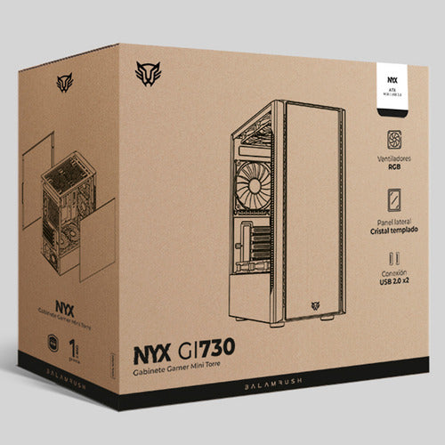 Gabinete Balam Rush Nyx Gi730 Mini-tower 3 Vent Rgb Blanco