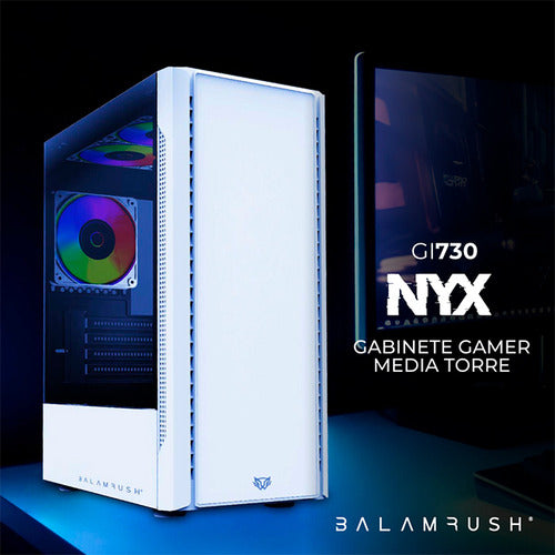Gabinete Balam Rush Nyx Gi730 Mini-tower 3 Vent Rgb Blanco