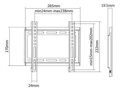 Ovaltech Soporte De Pared Ovtv-f2342 Pantalla 23 -42  35kgs