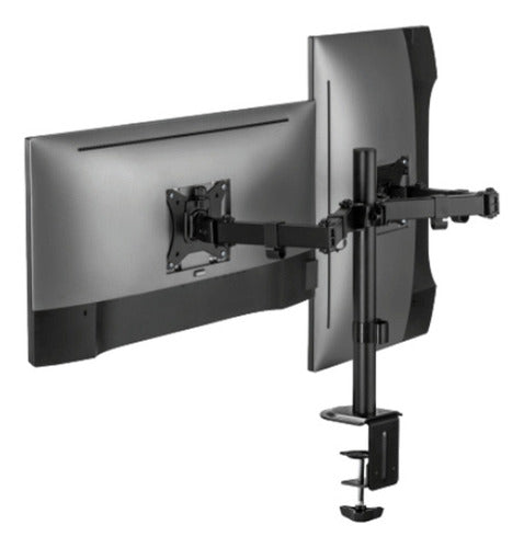 Acteck Soporte De Escritorio Para 2 Monitores, 9kg, Negro