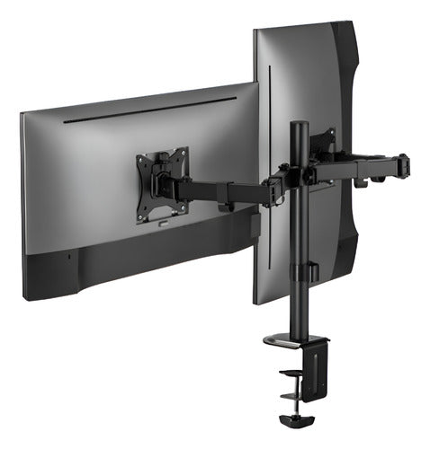 Acteck Soporte De Escritorio Para 2 Monitores, 9kg, Negro