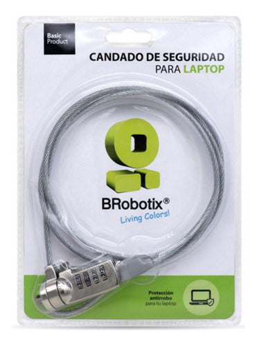 Brobotix Candado Combinación Laptop 128899 1.3m Acero Inox Gris
