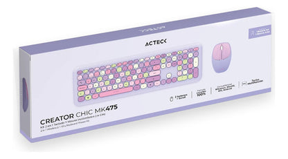 Kit De Teclado Y Mouse Acteck Creator Chic Colors Mk475, Usb