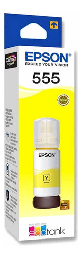 Botella De Tinta Epson T555 Amarillo 70ml T555420-al