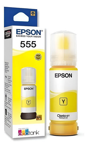 Botella De Tinta Epson T555 Amarillo 70ml T555420-al