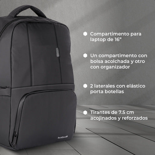 Mochila Techzone Backpack Wanted Para Viajes Porta Laptop 16