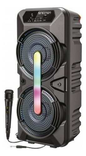 Bafle Karoke Necnon Bluetooth Doble 6.5 Pulgadas Nb-06b Tws Negro