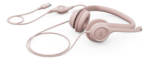 Logitech Audífonos  Micrófono H390 Alámbrico 1.9m Usb Rosa