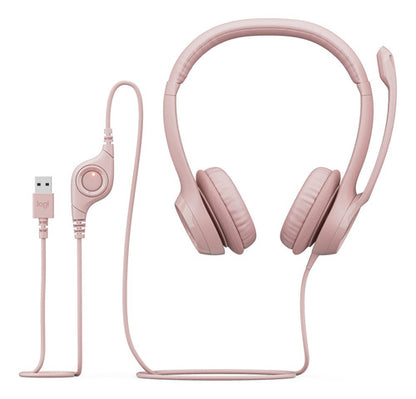 Logitech Audífonos  Micrófono H390 Alámbrico 1.9m Usb Rosa