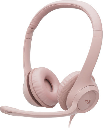 Logitech Audífonos  Micrófono H390 Alámbrico 1.9m Usb Rosa