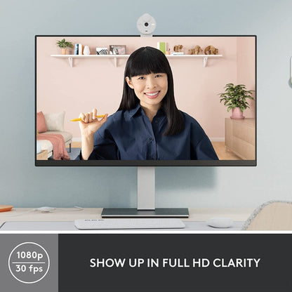 Logitech Webcam Brio 300, 2mp, 1920 X 1080 Pix Usb-c Blanco
