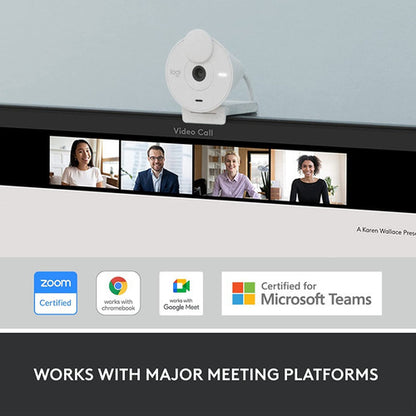 Logitech Webcam Brio 300, 2mp, 1920 X 1080 Pix Usb-c Blanco