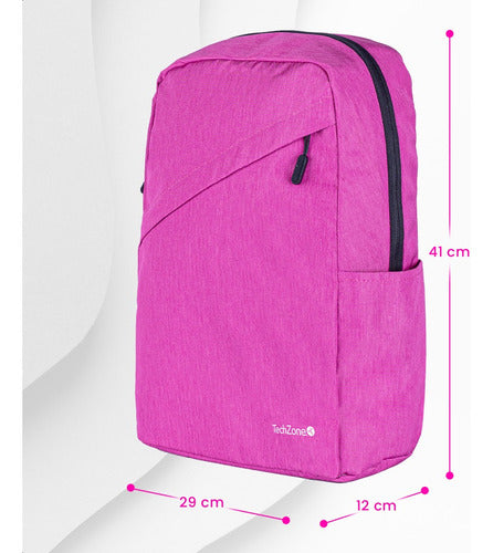 Techzone Mochila De Poliéster Classic Pink Laptop 15.6 Rosa