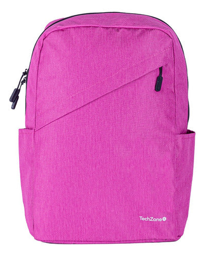 Techzone Mochila De Poliéster Classic Pink Laptop 15.6 Rosa