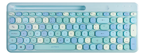 Kit Teclado Y Mouse Acteck Creator Chic Colors Mk470 Azul