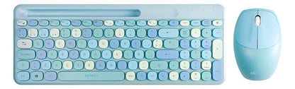 Kit Teclado Y Mouse Acteck Creator Chic Colors Mk470 Azul