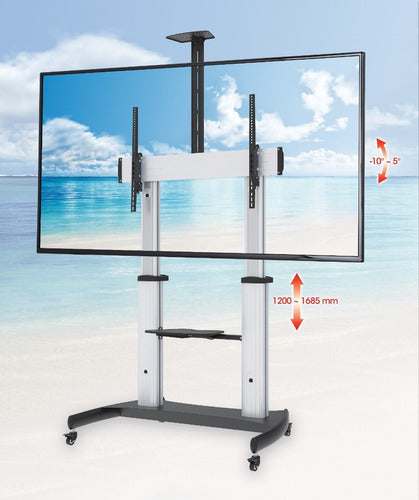 Manhattan Soporte Movil Para Pantalla 60  - 100  100kg Plata Plateado