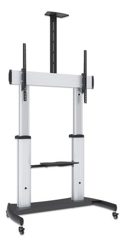 Manhattan Soporte Movil Para Pantalla 60  - 100  100kg Plata Plateado