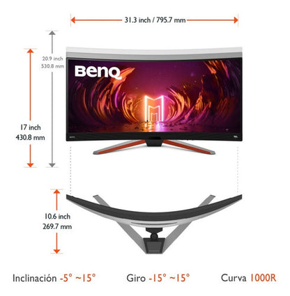 Monitor Curvo Benq Ex3410r Led 34  Ultra Wide Quad 144hz