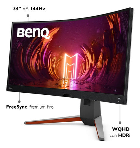 Monitor Curvo Benq Ex3410r Led 34  Ultra Wide Quad 144hz