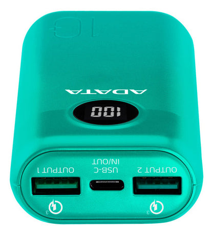 Cargador Portátil Adata P20000qcd 20.000mah Verde Usb Tipo C