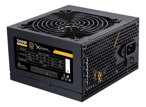 Fuente De Poder Xzeal Xz500 Atx 500w 80plus Xzps500b Negro