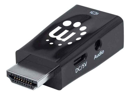 Manhattan Convertidor Hdmi Macho - Vga + 3.5mm Hembra, Negro