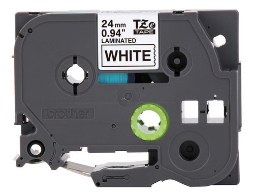 Cinta Brother Tze251 Negro Sobre Blanco Laminada 2.4cmx8 /vc