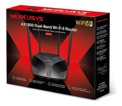 Router Mercusys Ethernet Firewall Mr70x Wi-fi 6, 4 Antenas