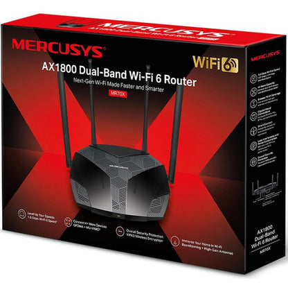 Router Mercusys Ethernet Firewall Mr70x Wi-fi 6, 4 Antenas