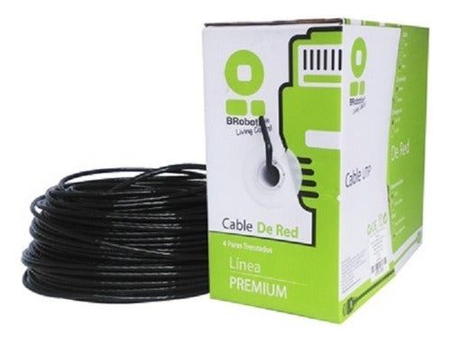 Bobina Utp, Cat5e, 100 M Con Gel, Negro Cca Brobotix 181005