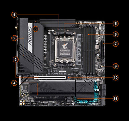 Tarjeta Madre Aorus Micro-atx B650m Aorus Elite Ax Am5 128gb