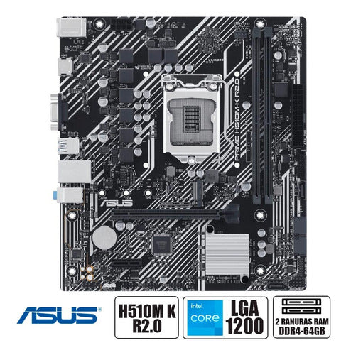 Tarjeta Madre Asus Micro-atx Prime H510m-k R2.0 1200 H470
